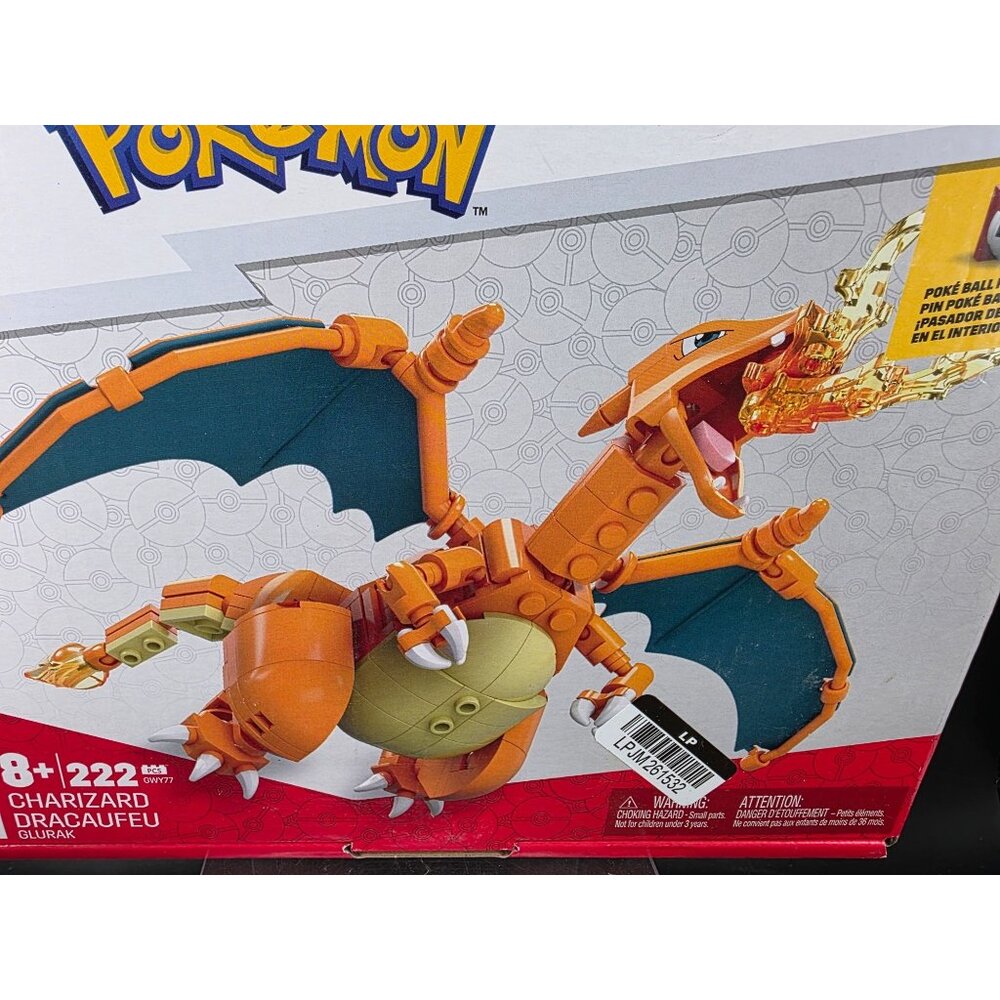 Mega Pokémon Charizard Building Set 222 Pieces Bonus Poké Ball Pin - Picture 3 of 9